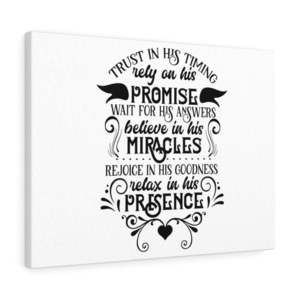 Scripture Sign Trust In His Timing Bible Verse Canvas Christian Wall Art Ready
